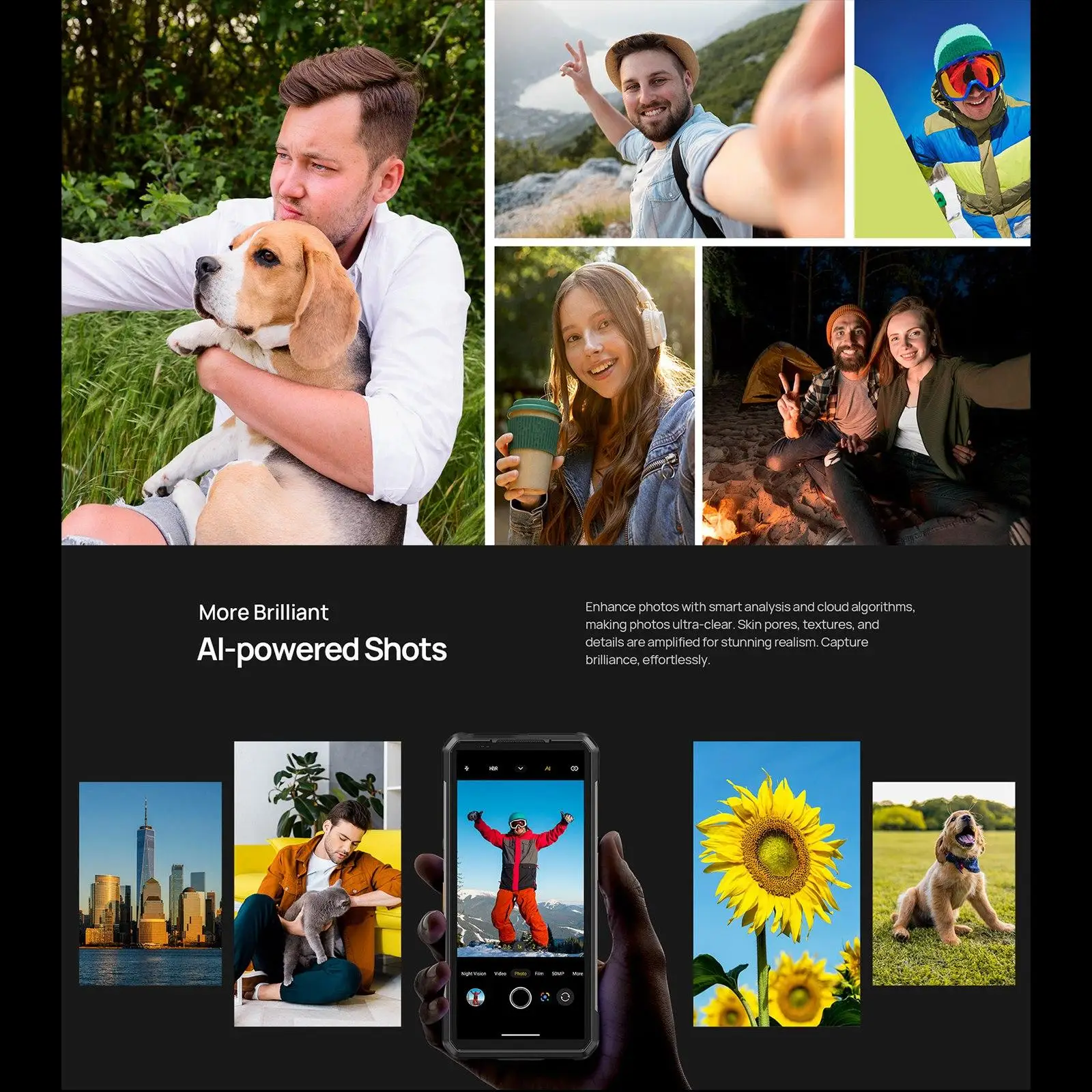 Ulefone Armor 34 Pro + Projector Rugged Phone 16GB+512GB Night Vision 6.95'' Android 15 Dimensity 7300 25500mAh 5G Smartphone
