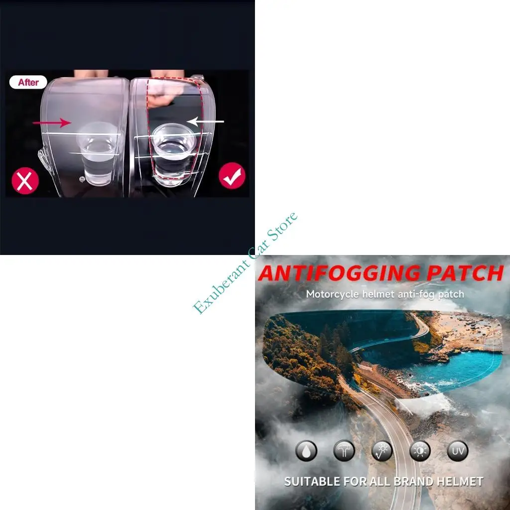 

H3CE Надежная противотуманная пленка Инновационное противотуманное покрытие Защитная пленка для езды на мотоцикле Простая для