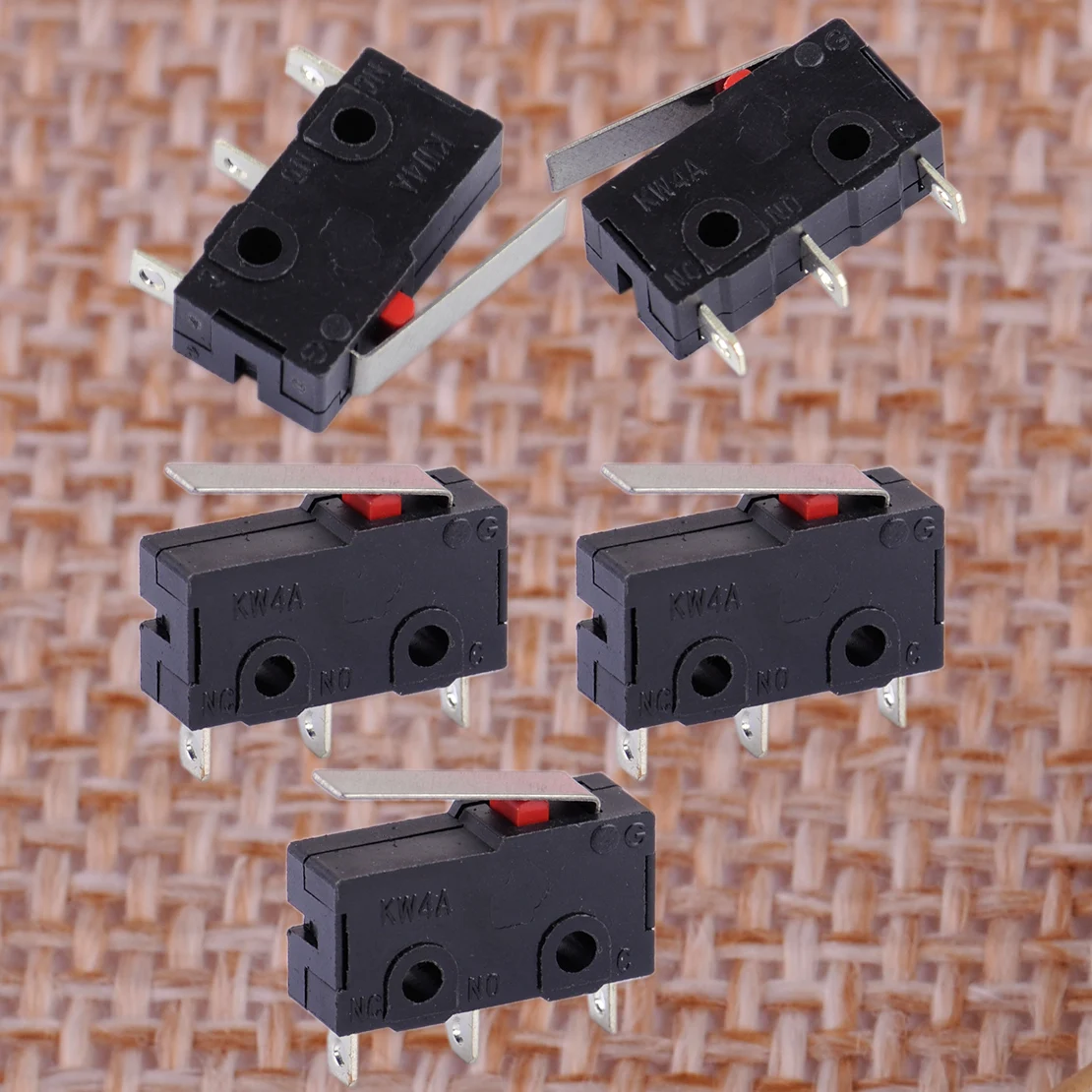 LETAOSK 5pcs Black Plastic Hinge Lever Micro Limit Switch AC 125V 5A KW4-3Z-3 For Mill CNC