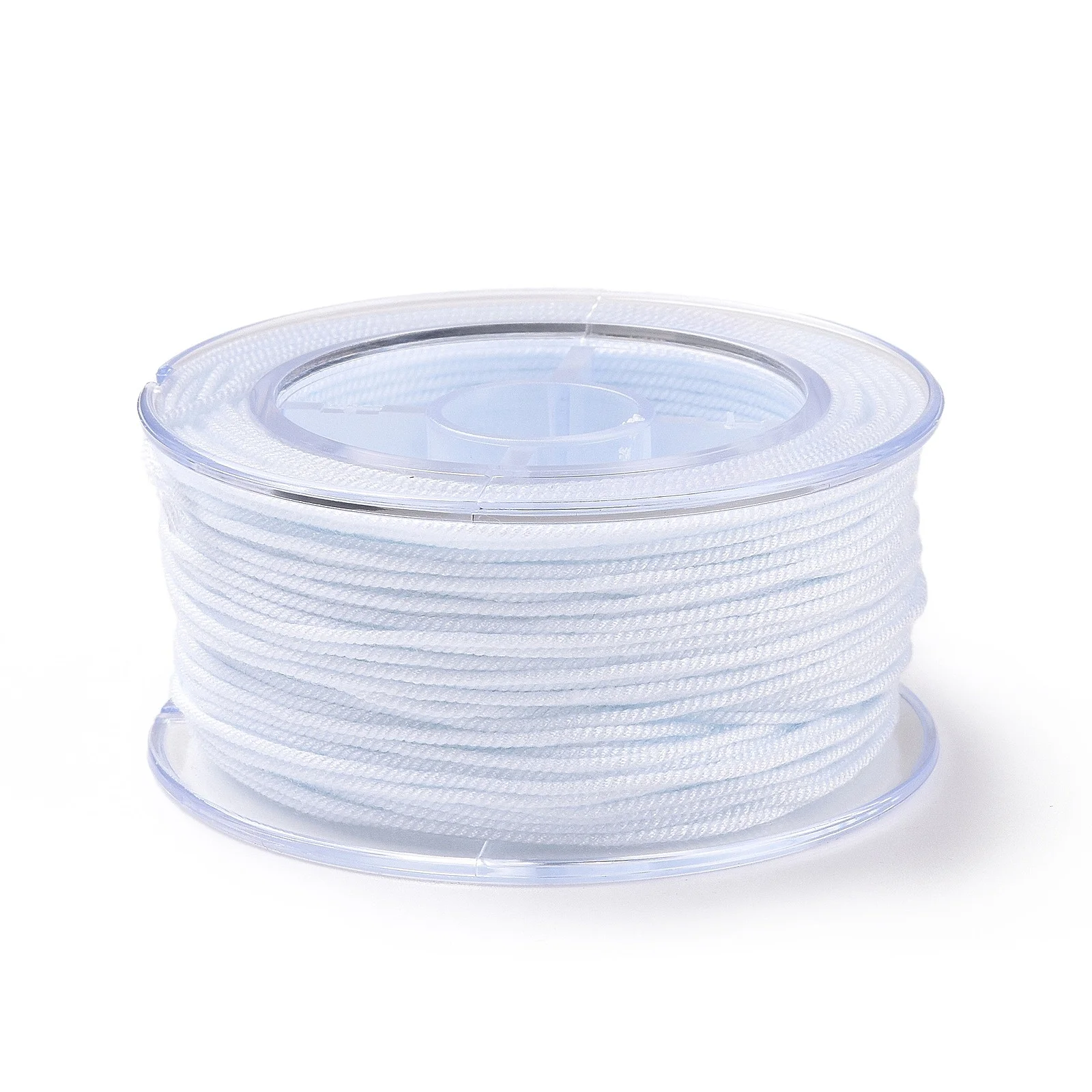 1 Roll 1-1.5mm Macrame Cotton Cord Braided Rope Thread String with Plastic Reel for Bracelet DIY Gift Wrapping Wall Hangings