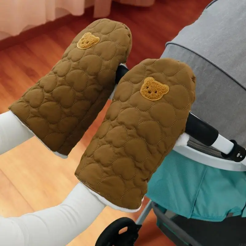 Easy Installation Strollers Hand Protectors Warm Mittens Cotton Comfortable Daily for Year Round Outdoor Use A2UB