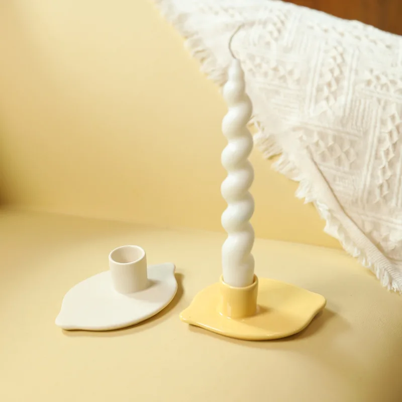 Creative Fruit Shape Ceramic Candle Holder Ornament ins Cream Style Home Decor Soft Decoration Colored Candle Holder