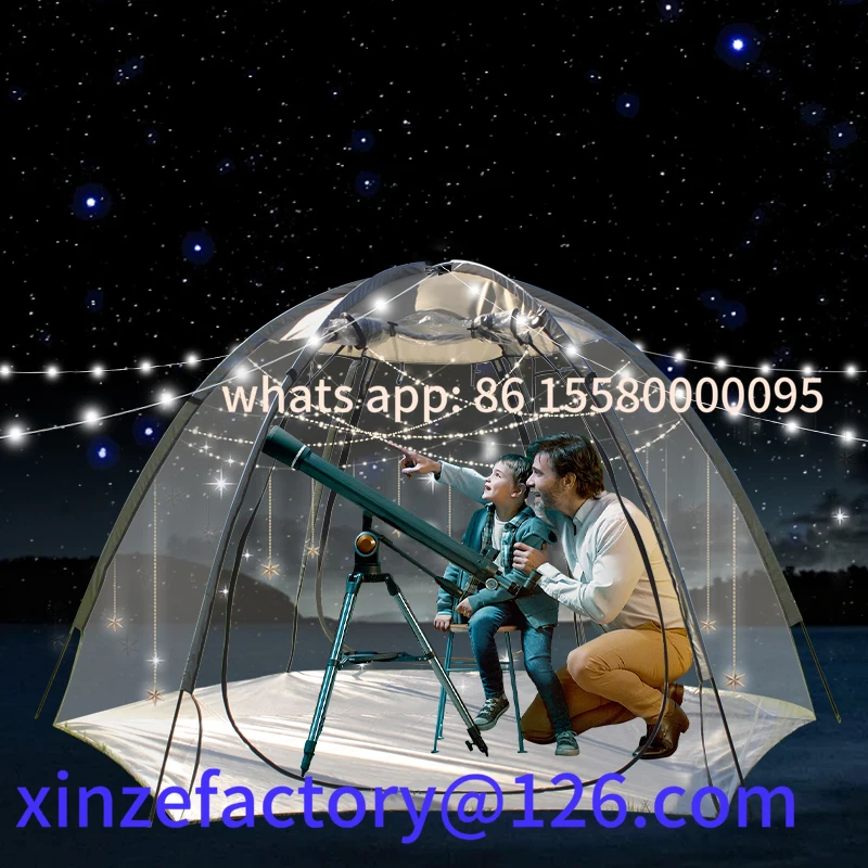 Aanpasbare 6-persoons PVC-bubbeltent - grote extra grote weerbestendige pod - sportkamperen - sterrenhemel