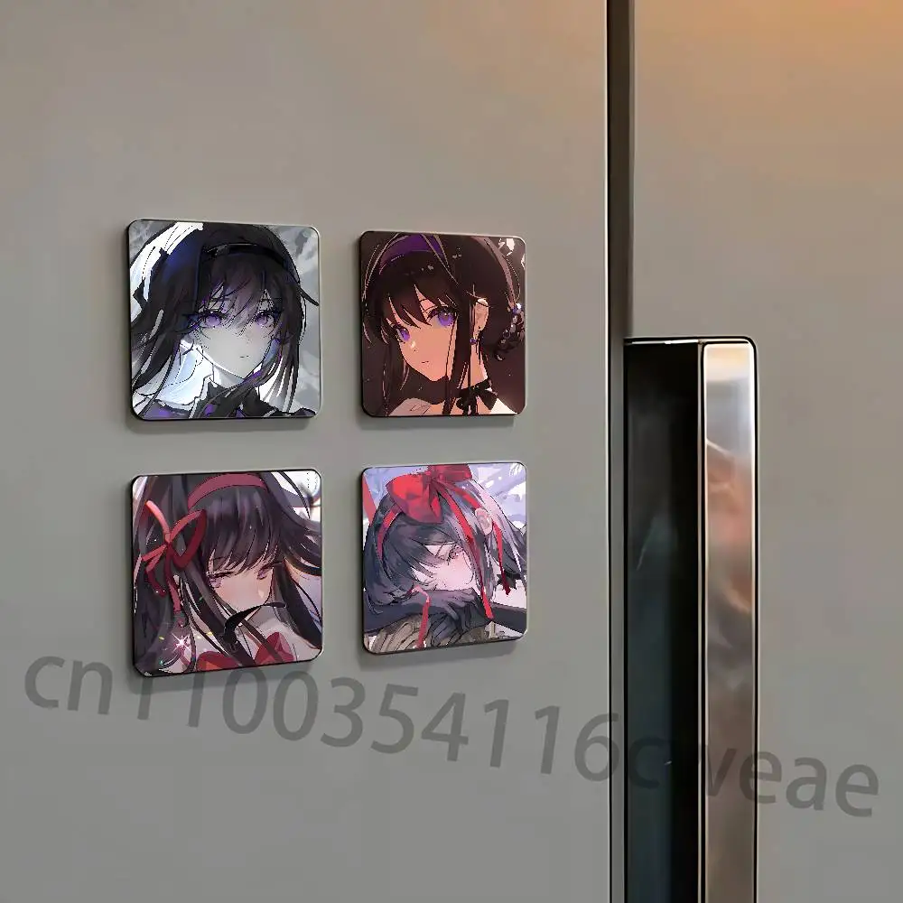 P-Puella Magi Akemi H-Homura Fridge Magnets Refrigerator Card Kitchen Metal Icebox Cabinet Magnetic Cards