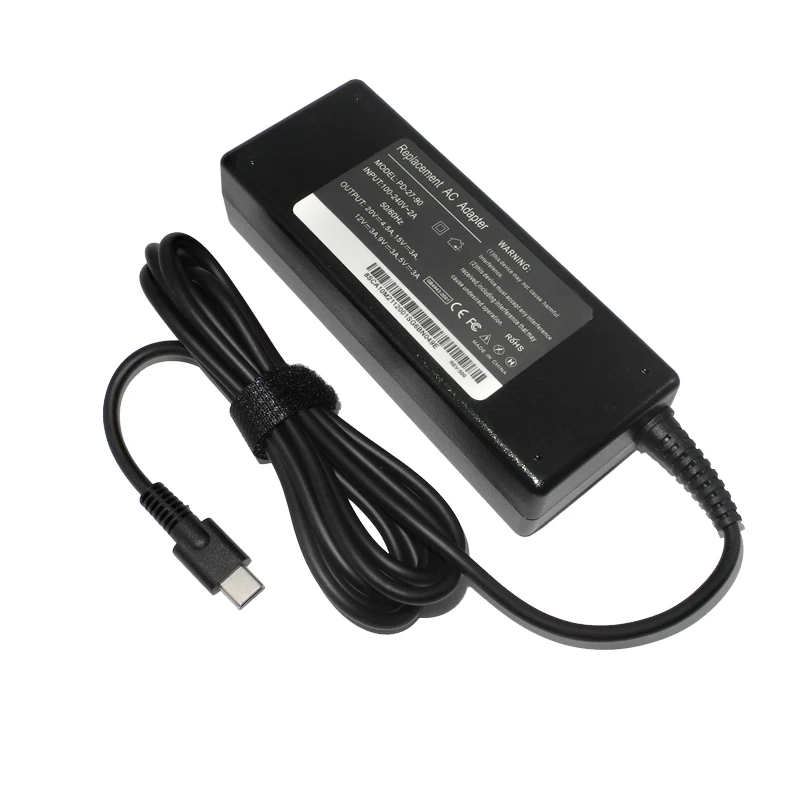 

90W USB Type C Power Adapter Charger for Macbook Pro 15 A1707 A1719 HP Chromebook 14 13 X360 for Lenovo ThinkPad X1 T480s T580