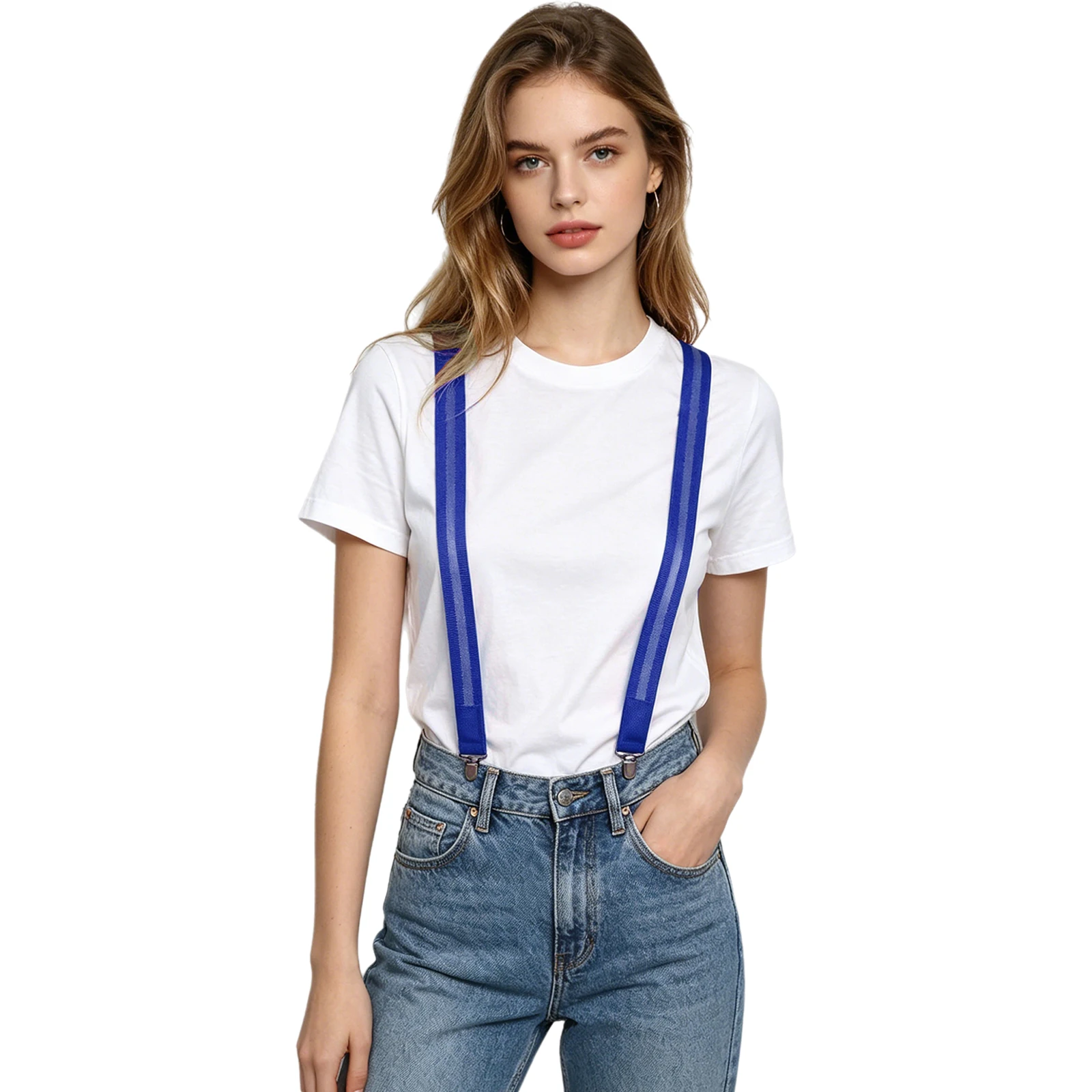 Adjustable Light-up LED Suspenders with Clips 3 Glowing Modes Y-back Detachable Illuminated Braces Party Costume Accessories
