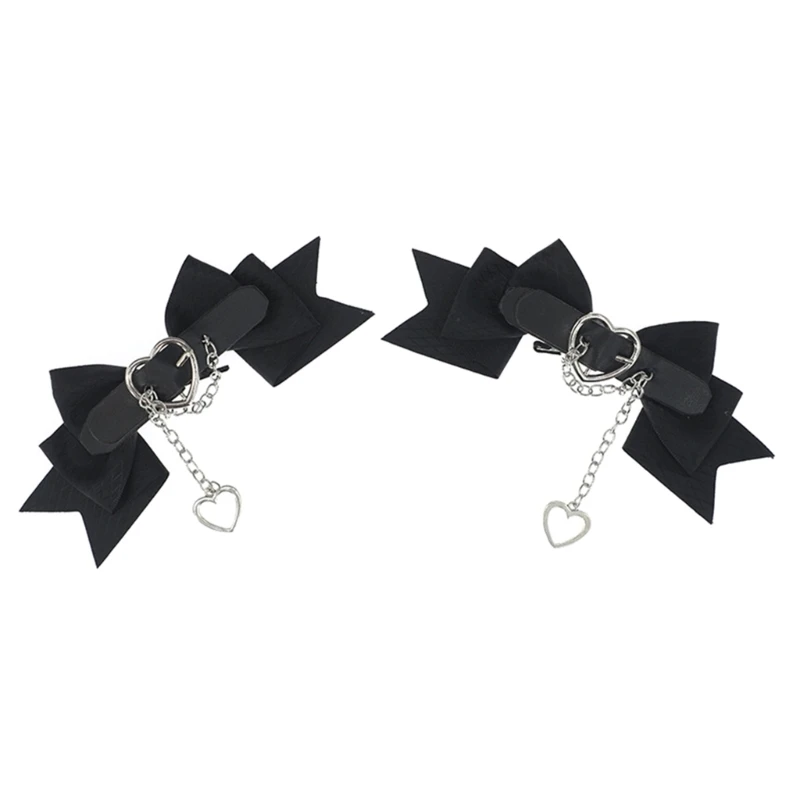 

Bows Hair Clip Bow tie Punk Hair Bows Barrettes Bows hairpin Bowknot Side Clip Lolita Hair Clip Leather Buckle Top Clip