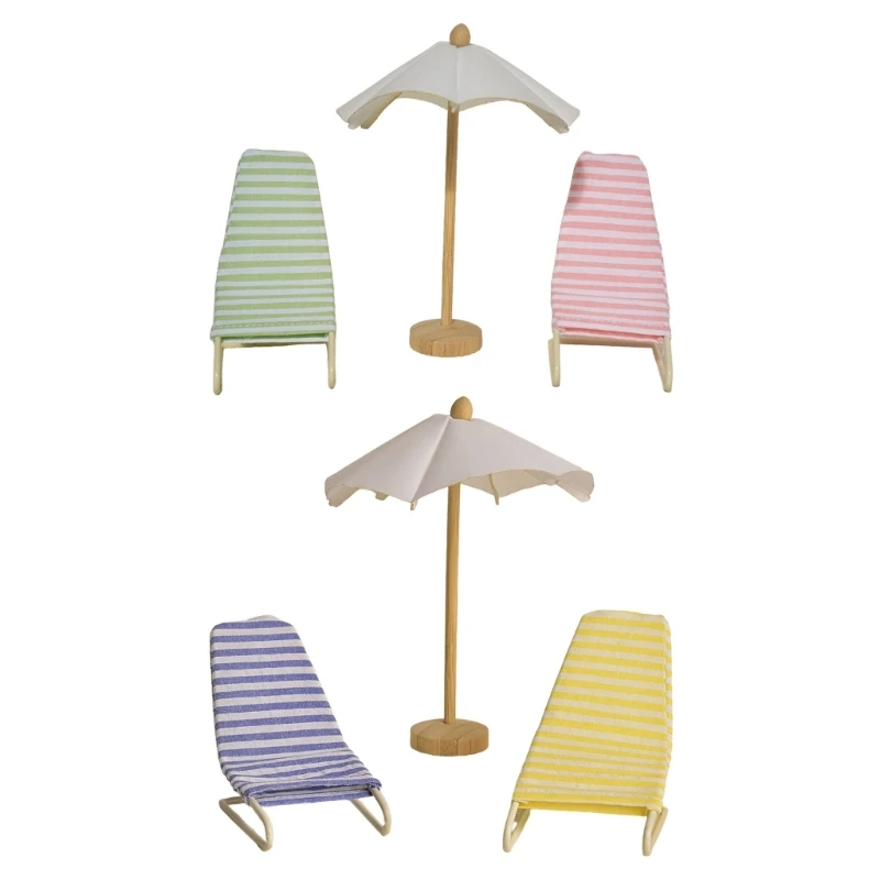 

Miniature Dollhouses Display Beach Chair Accessory 1/12 Scale, Realistic Zakka Plastic Chair Dollhouses Props 15UB