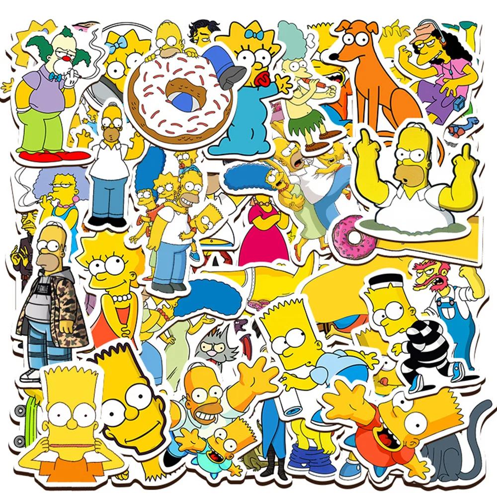 10/30/50pcs Funny Simpson Family Cartoon Anime Stickers Decals Laptop Motorcycle Luggage Phone Car Waterproof Sticker Kid Toy