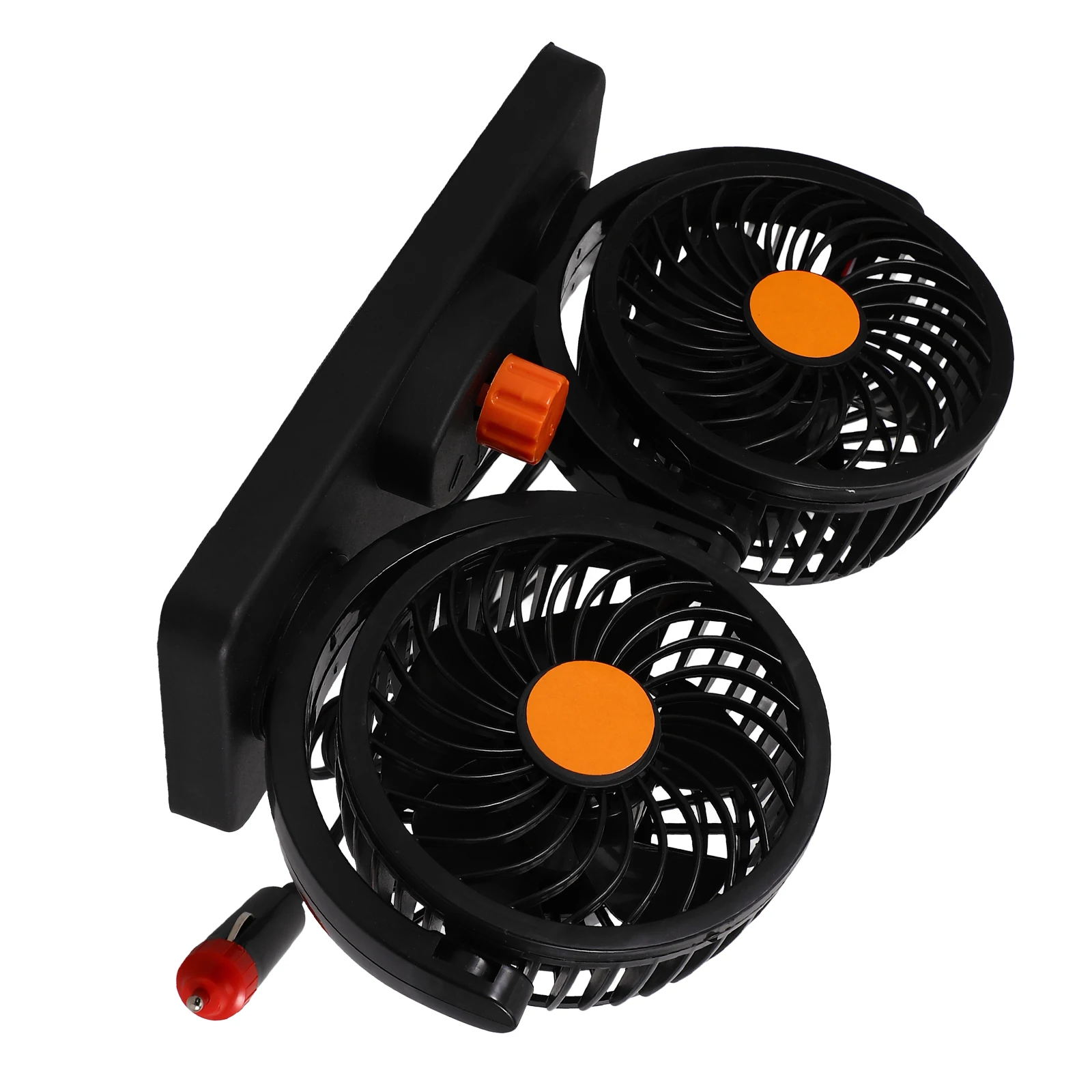 

Dual Head Car Cooling 360 Degree Rotating 12V Electric Air Circulation For Car Truck Boat Low Noise Adjustable Speed Portable