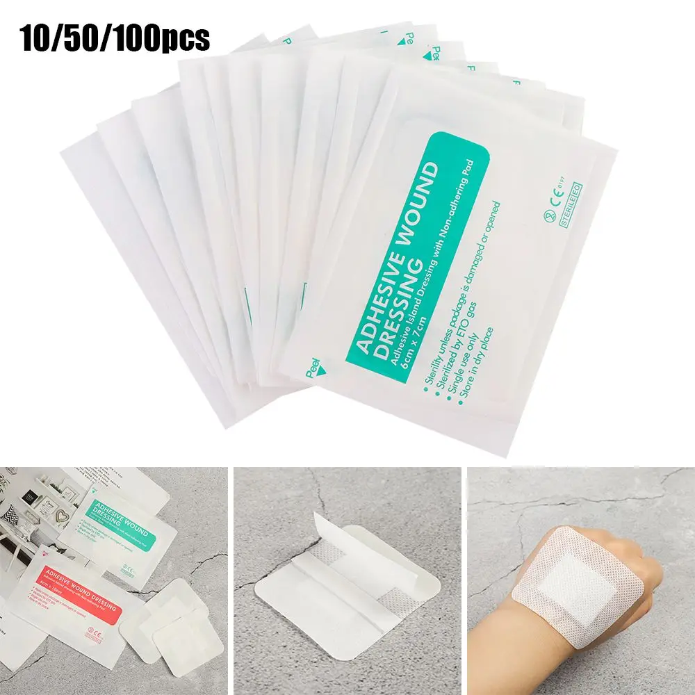 6X7Cm/6X10Cm Wond Hemostase Waterdicht Materiaal Sticker Banden Ademend Verband-Aids Pleister Wond Verbandband