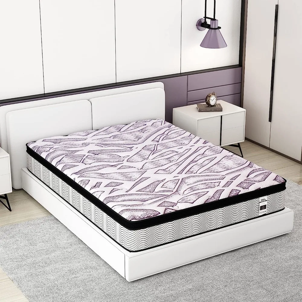 Queen Size Mattress, 12 Inch Medium Firm Mattress in a Box, Hybrid Mattress Queen Size for Pressure Relief & Supportive