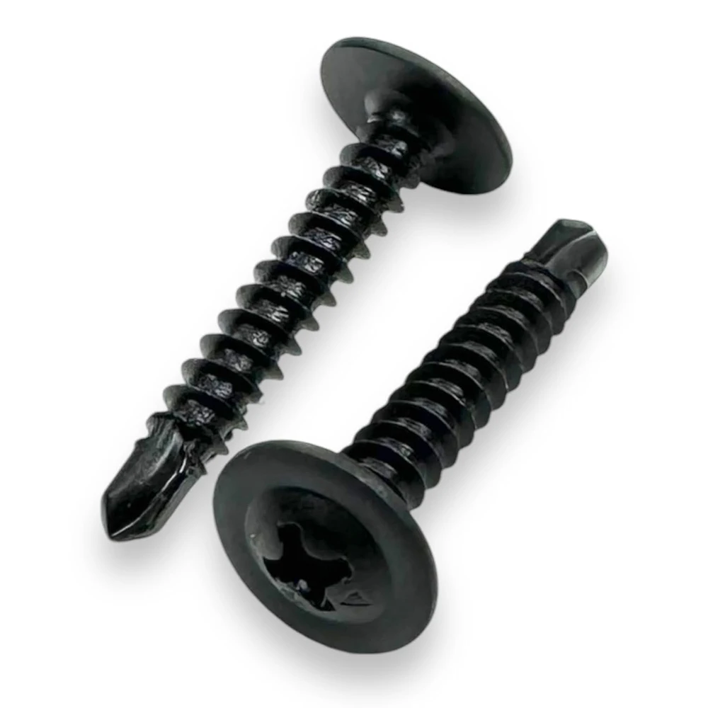 Cross Modified Truss Head Self Drilling Screw with Washer Black 410 Stainless Steel M4.2 M4.8 Phillips Self Tapping Sheet Metal