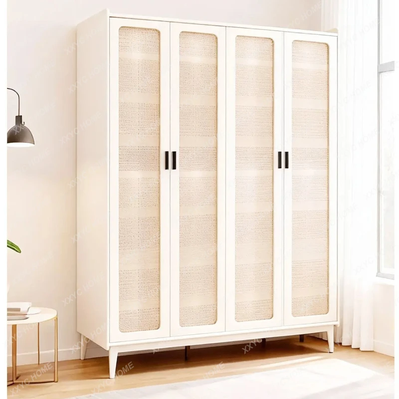 

HH large capacity rattan solid wood wardrobe bedroom log storage cabinet FT