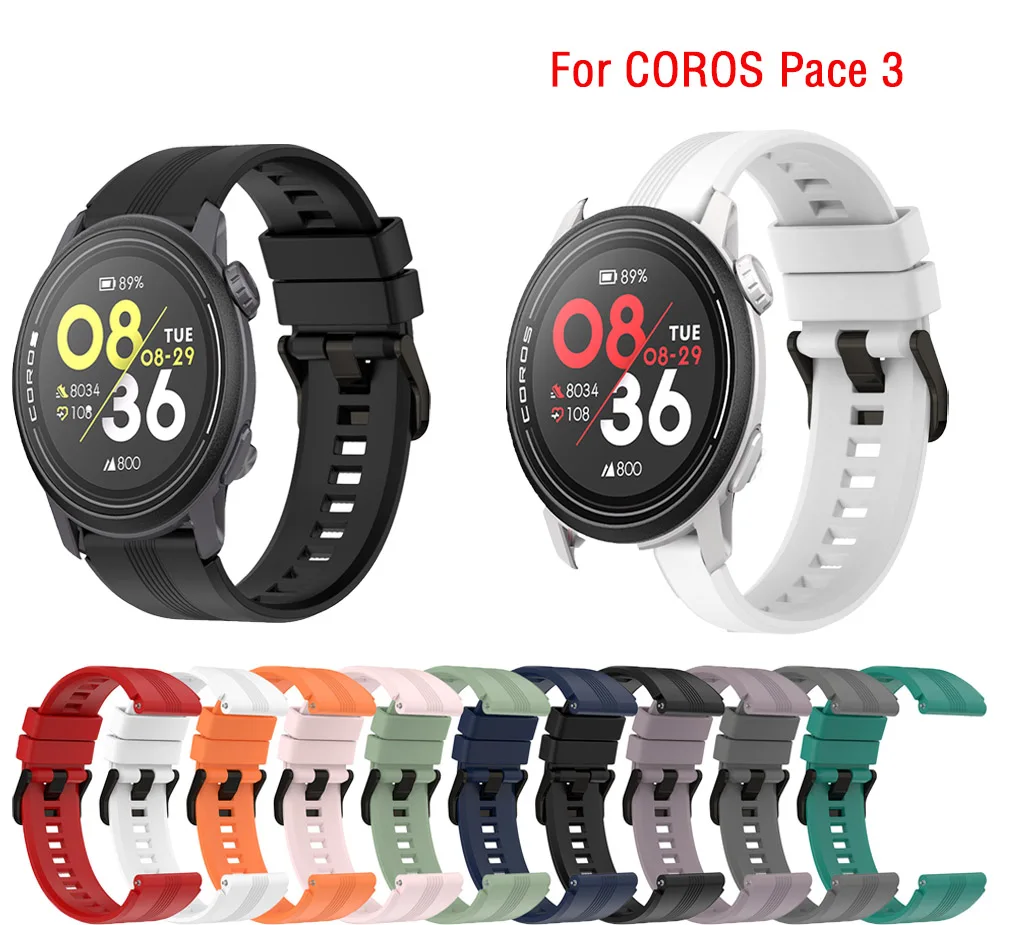 For COROS PACE 3/Coros APEX 46mm/ Coros APEX Pro/Coros VERTIX Sport Silicone Strap 22MM Replacement Band Wristband Watchstrap