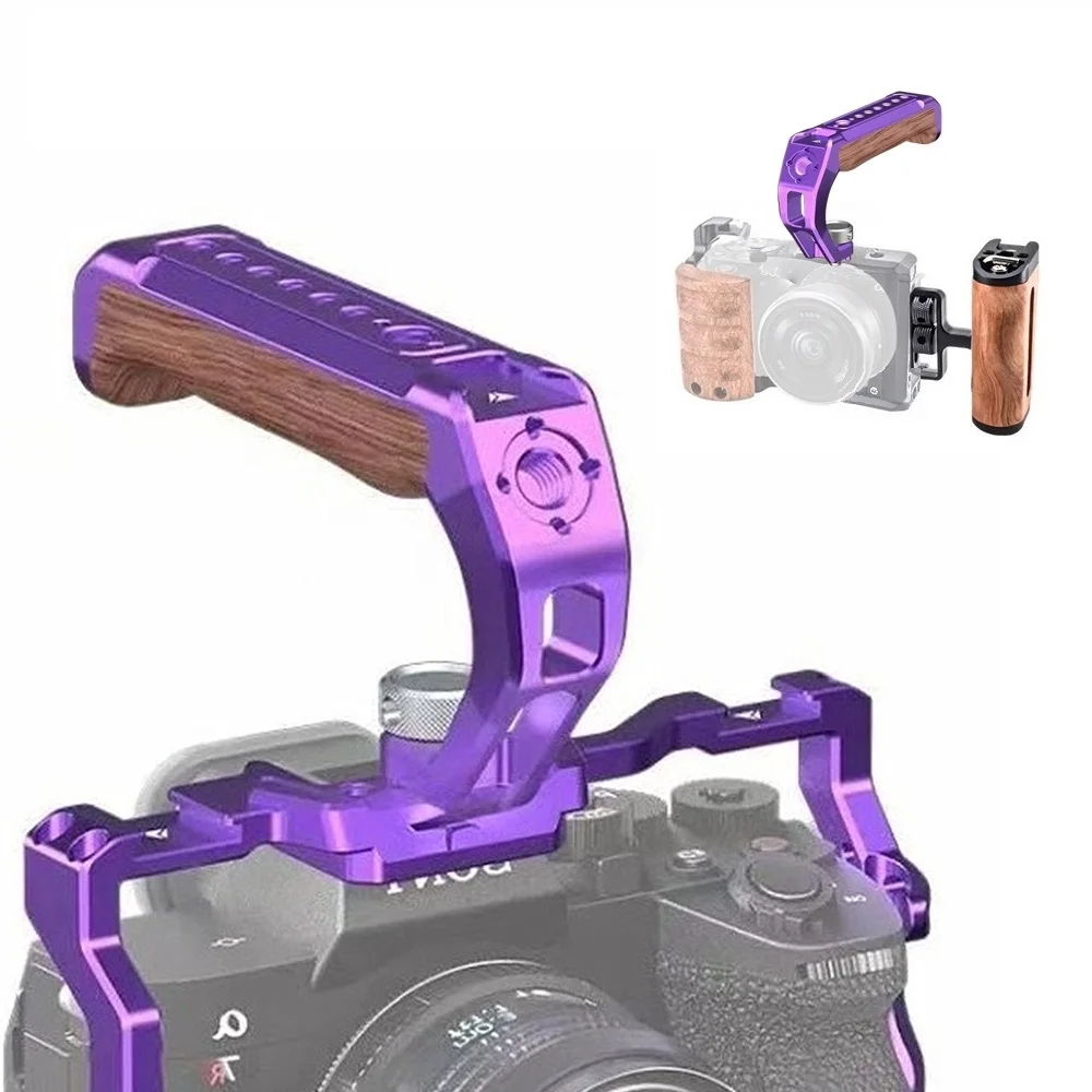 Universal Camera Top Handle Grip with Cold Shoe 3/8'' ARRI Locating Pin & 1/4‘’ Screw Hole For Sony Canon Nikon DSLR Camera Ca