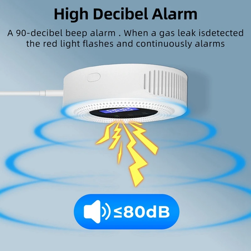 Tuya Wi-Fi детектор утечки природного газа датчик утечки звуковая сигнализация дистанционное управление защита безопасность умный дом прочный