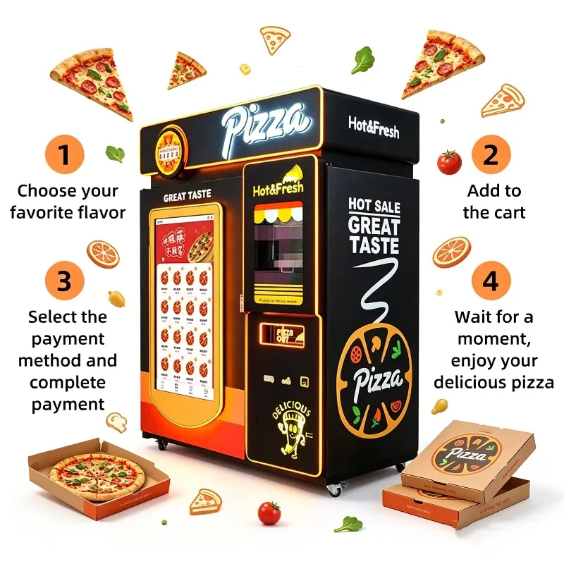 Dispensador de Comida para Pizza, Equipo de Servicio de Pizza Eficiente y Personalizado para Edificios de Oficinas, Campus, Tiendas y Estaciones