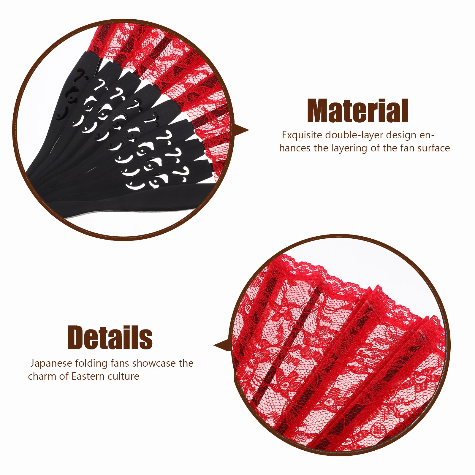 

Double Layer Lace Fan Vintage Style Handheld Folding Fan for Wedding Party Decor Music Festival Dance Prop Lightweight Portable