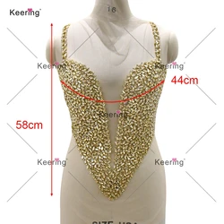 Silver Rhinestone Body Applique Sew-On for Wedding Dress Fashion Hot Sale New Arrival WDP-531