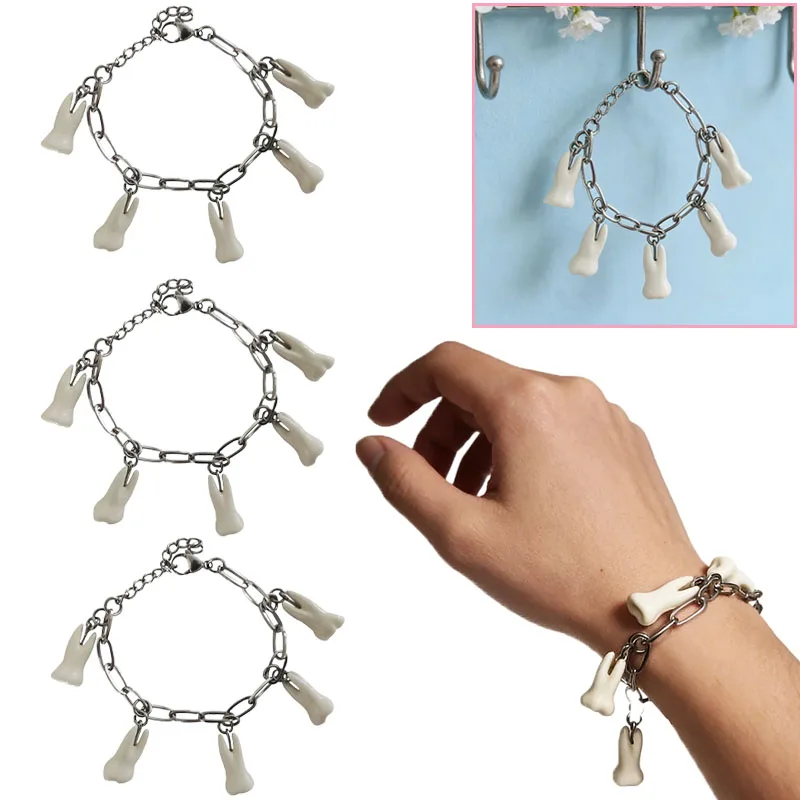 Creative Teeth Charm Bangle Bracelet Punk Street Accessory Party Jewelry Gift for Men Women Festival Dating Casual Decoration