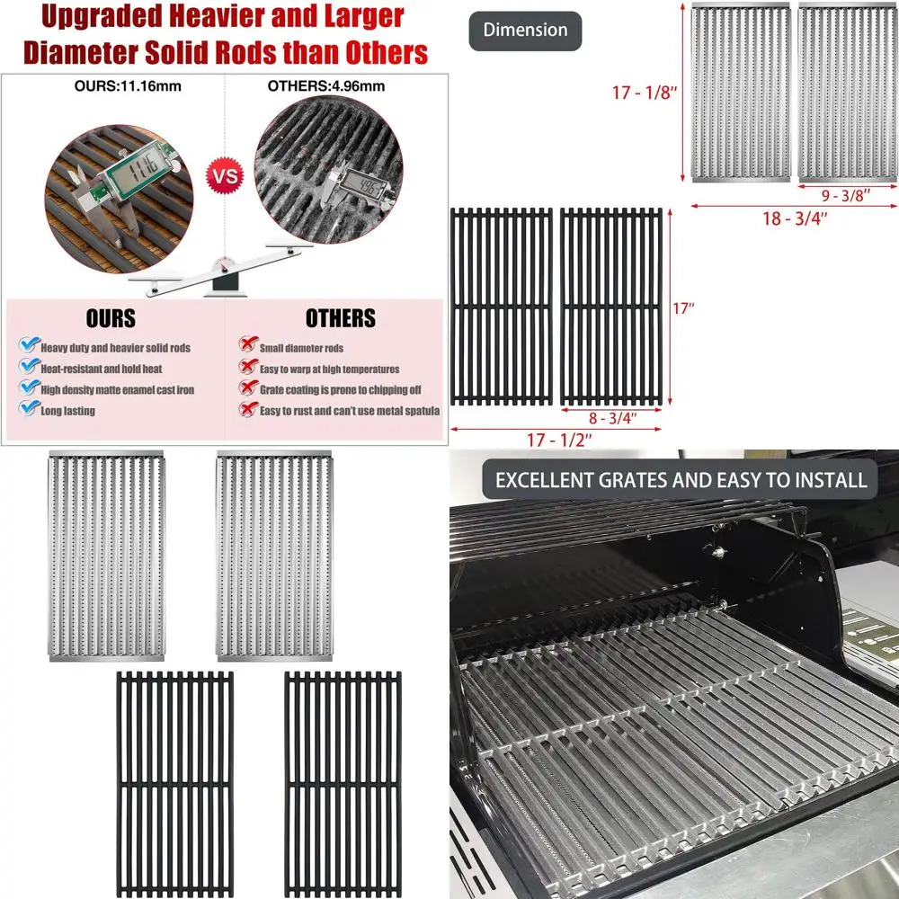 

Charbroil Infrared Grill Replacement Emitter Plates and Grill Grates for Models G362-2100-W1, G460-0500-W1