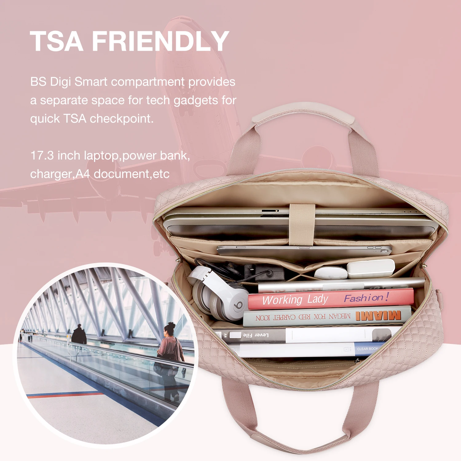 BAGSMART Borsa universale per laptop 15.6 17.3 pollici Notebook per borsa per computer Uomo Donna Studente di scuola Custodia per laptop