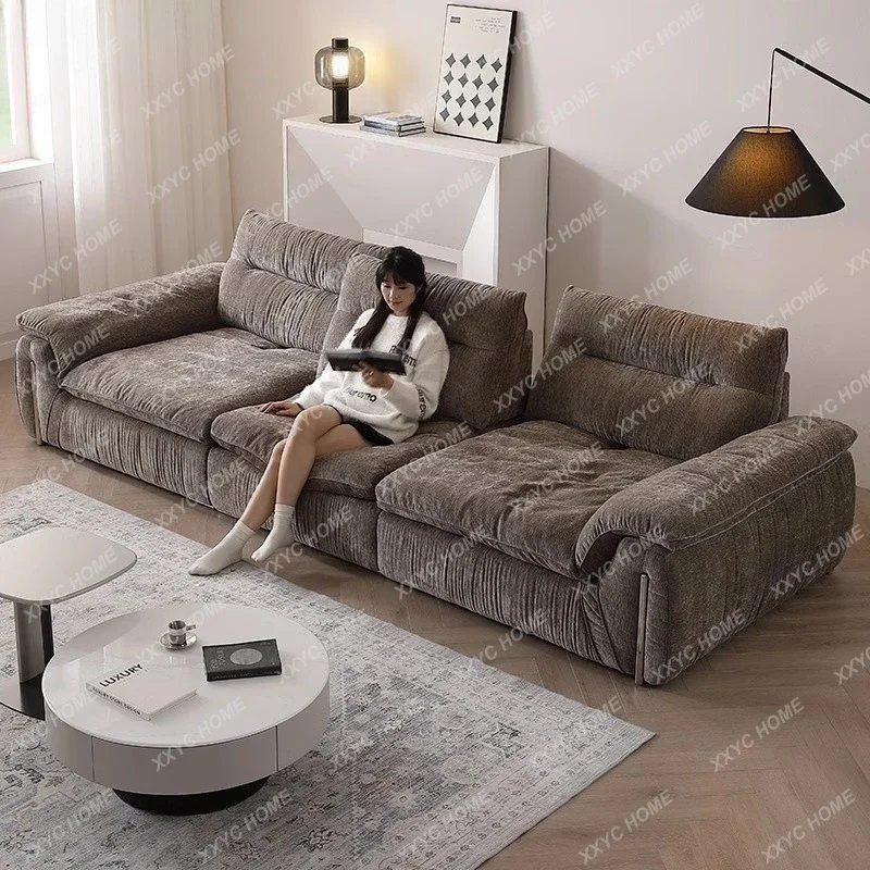 YY Cloud living room adjustable backrest inline ultra-wide deep fabric sofa