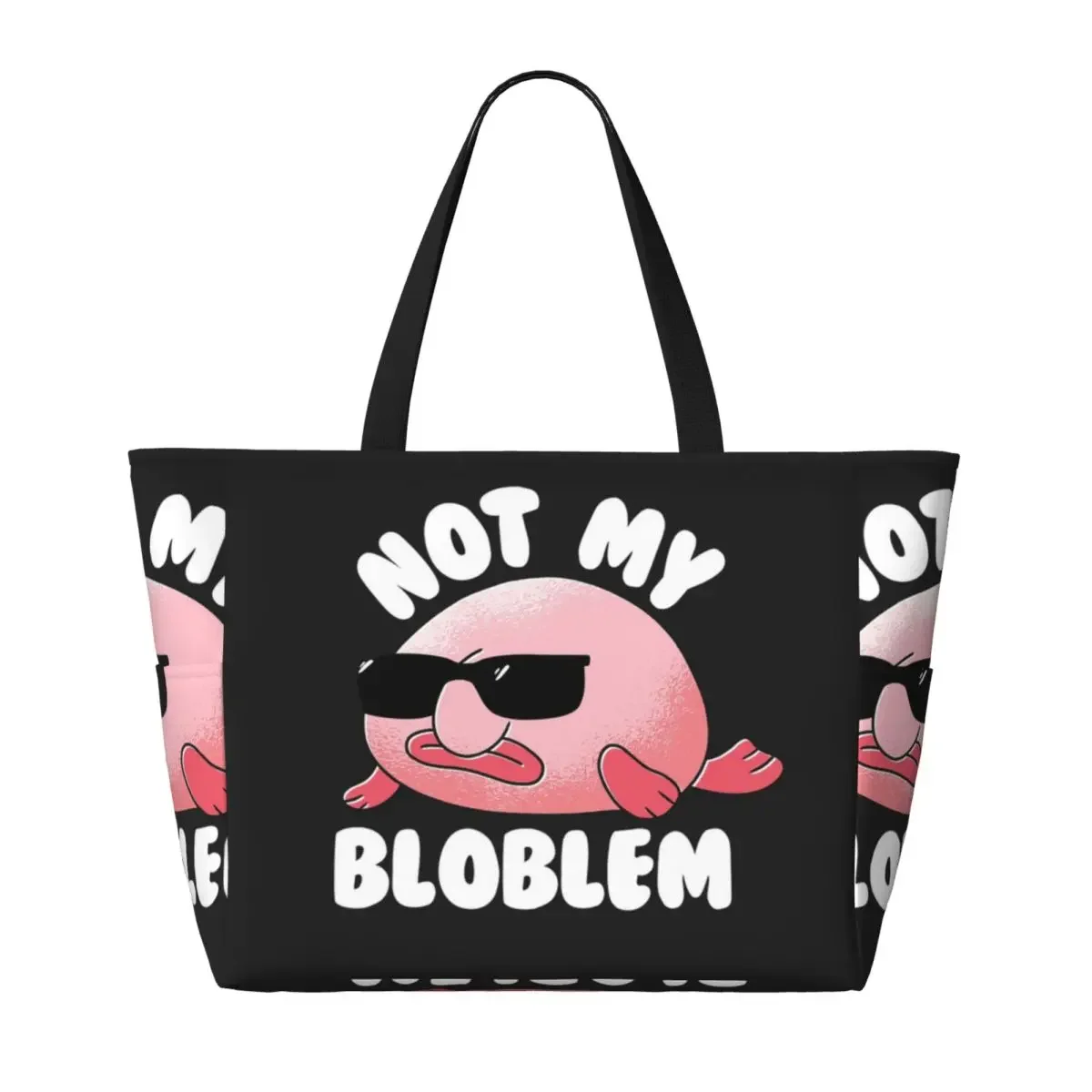 

Blobfish Not My Bloblem Not My Problem Beach Tote Bag Sport Gym Yoga Duffle Large Tote Bag Women Travel Bag Fitness bag