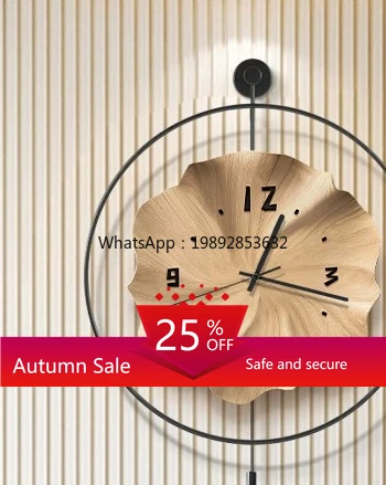 

Wooden Style Clock Wall Living Room Silent Clock Wall Hanging Home Art Restaurant Wall