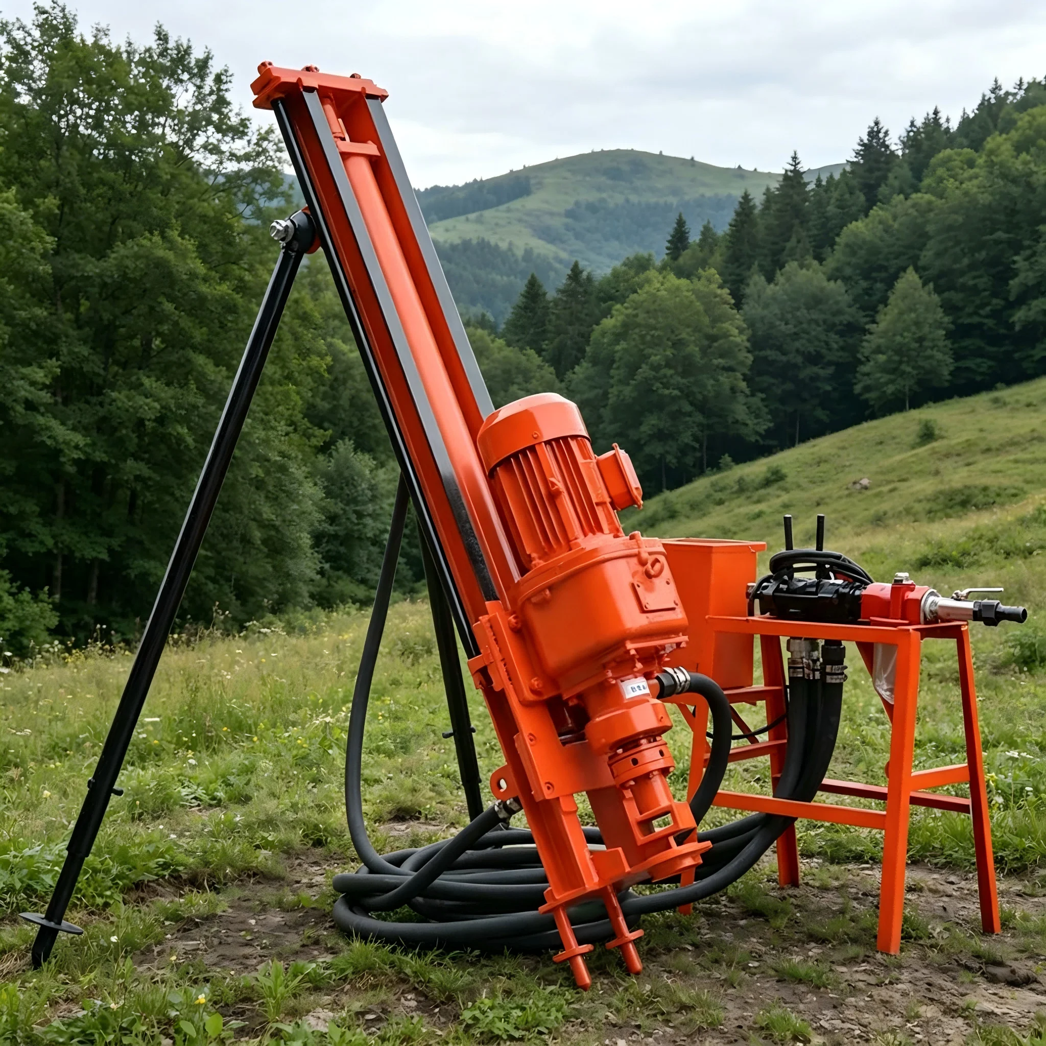 Customized Portable 40m DTH Rock Drill  Mini Pneumatic Type High Torque Lightweight Multi-angle Working