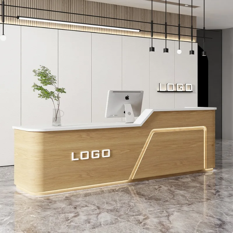 

Modern Reception Desk Office Hairdressing Corner Center Reception Desk Customer Hallway Recepcion Mostrador Luxury Furniture