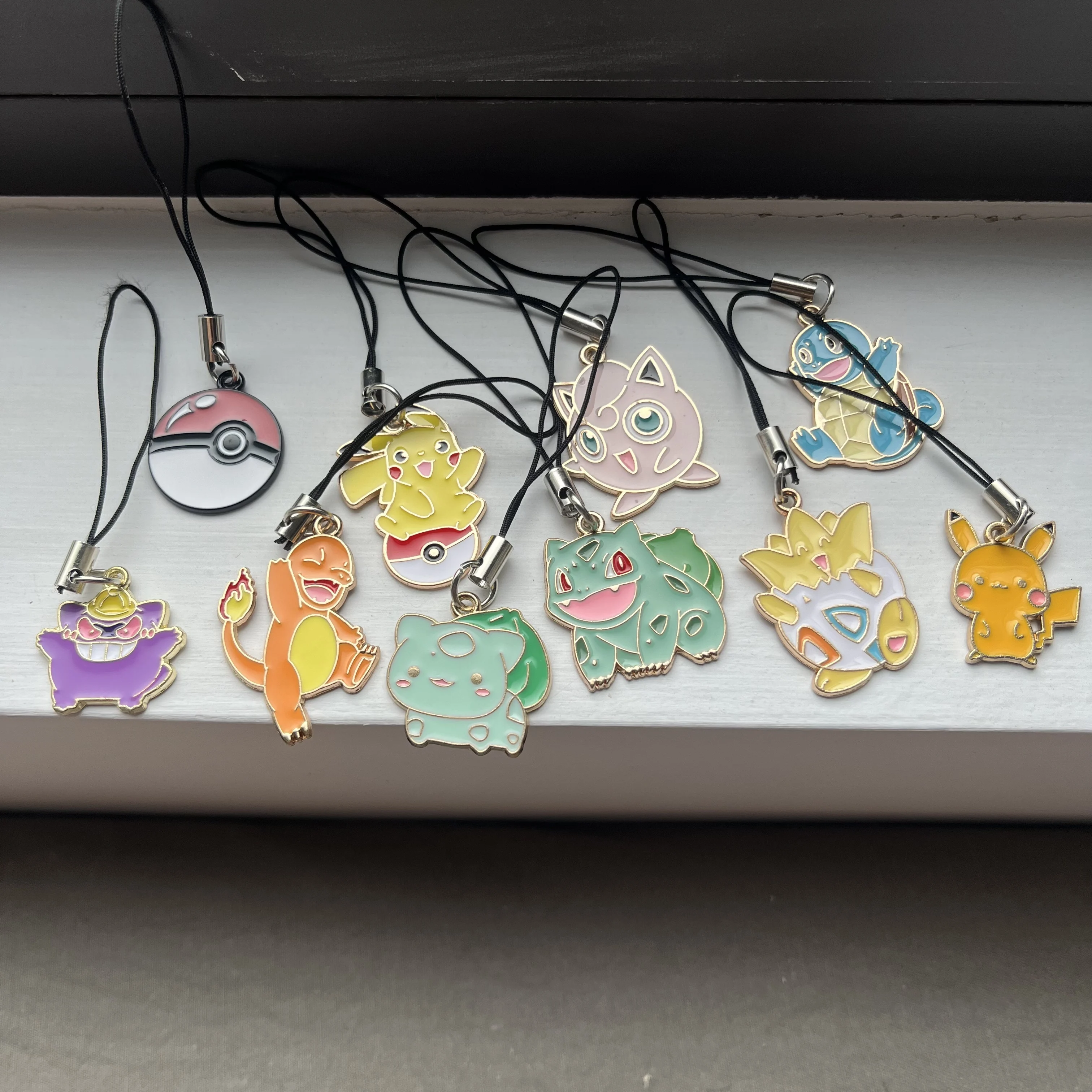 

5PC Y2K Charms Pikachu Pokemon Cute Poké Ball Phone Pendant Lanyard Keychain Backpack Ornament for Girls & Boys