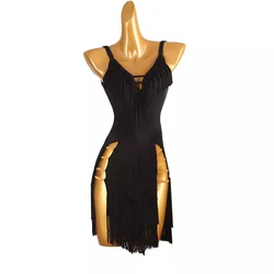 2025 New Latin Dance Dress Elegant Women's  Long Sleeved  Rumba Chacha Samba Practice Party Dress Salsa Performance Costumes