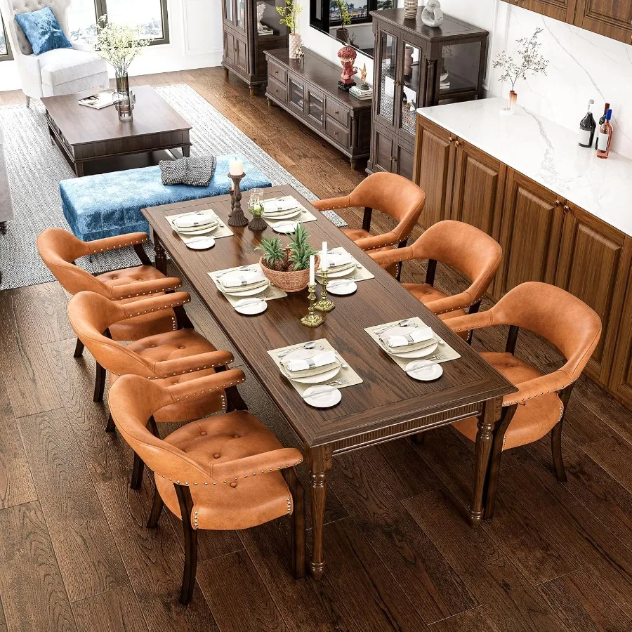 كراسي تناول الطعام مع كرسي مكتب منجد بأذرع ومسامير معدنية. كراسي كابتن PU Boss كراسي كلاسيكية لهجة البراز لـ