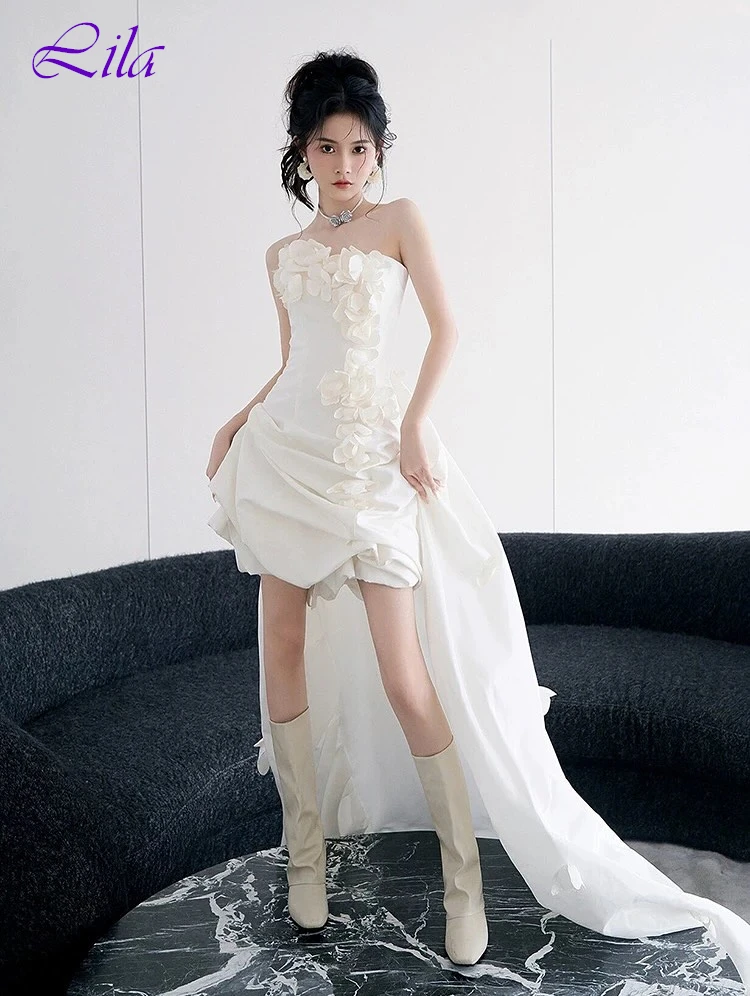 Robe de soirée trapèze personnalisée, sans bretelles, élégante, classique, à la mode, moderne, robes de célébrité, robe de soirée délicate de haute qualité