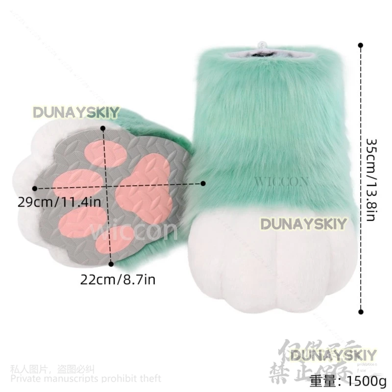 애니메이션 모피 모피 코스프레 발 신발, 토끼 고양이 여우 부츠, 귀여운 동물, 섹시한 할로윈, 크리스마스 파티, 맞춤형 액세서리