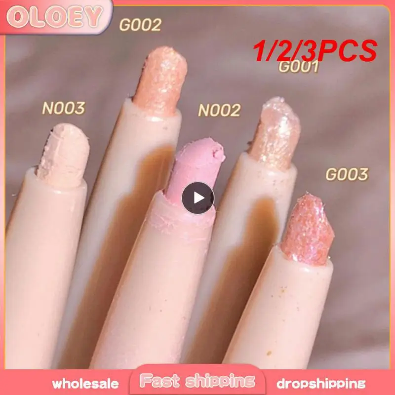 1/2/3PCS Lying Silkworm Pen Highlighter Stick 5 Colors Eyeliner Pen Glitter Eyeshadow Pen Eyes Makeup Shimmer Shiny Sequins