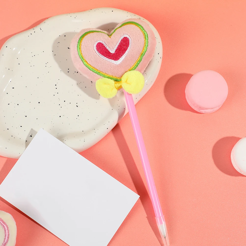 

2 шт. шариковая ручка «Любовь», принадлежности для ведения журнала, милые ручки с сердечками и кроликом, супер мягкая вышивка, мультяшный ребенок