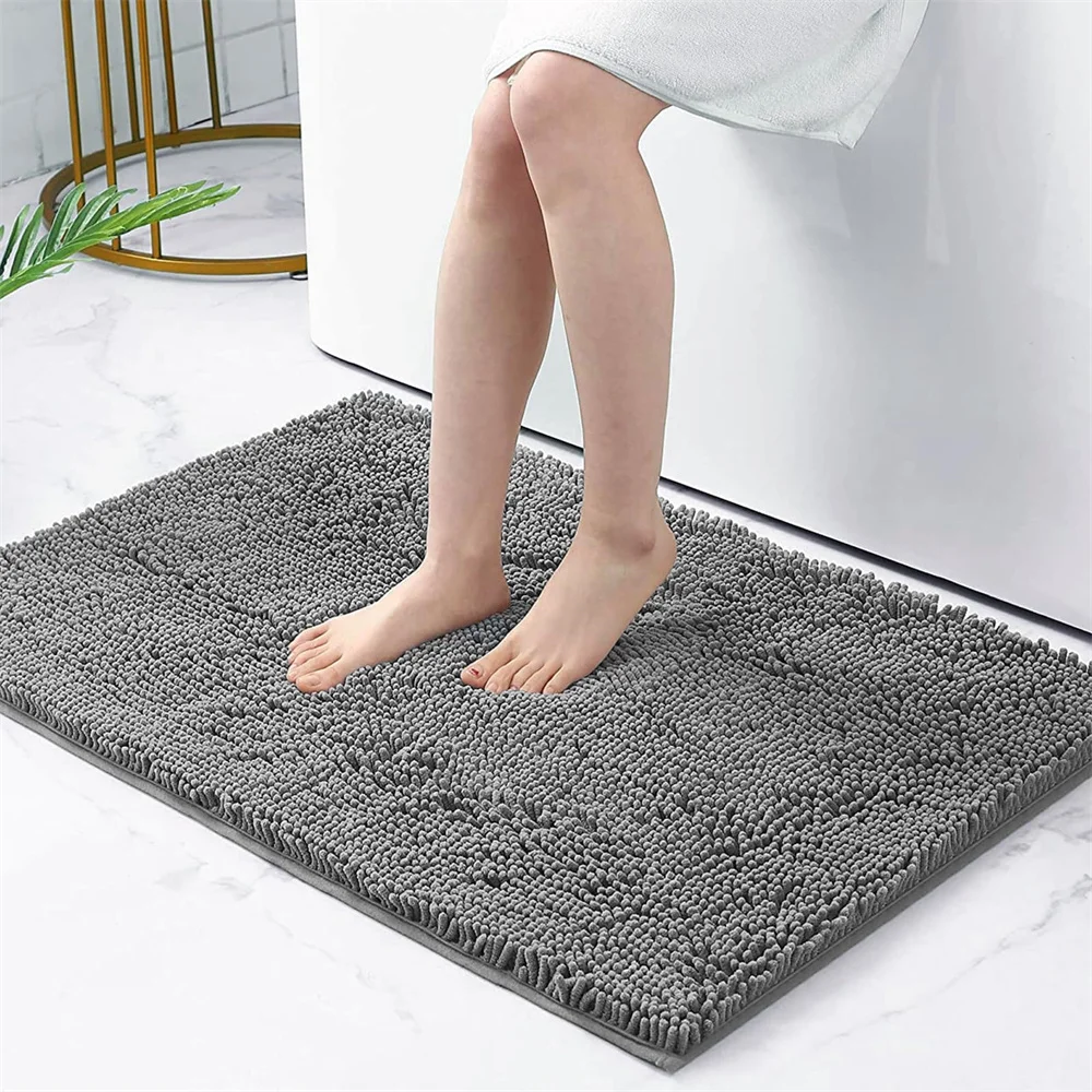 

Olanly Chenille Bathroom Mat Non-Slip Bathroom Floor Rug Water Absorbent Thick Carpet Machine Washable Plush Microfiber Bath Mat