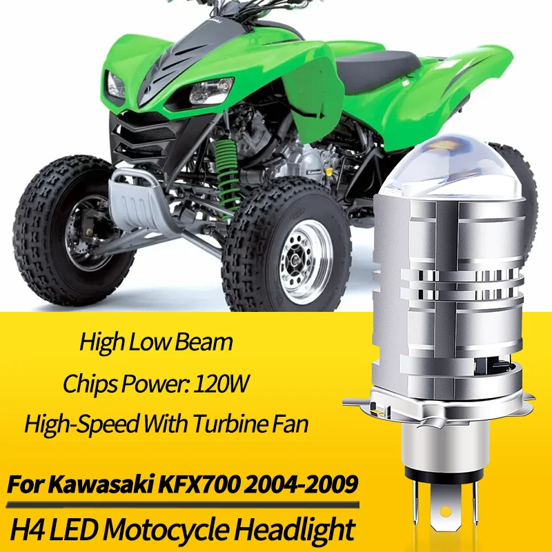 1PC LED Headlight Bulb H4 9003 High Low Beam Canbus For Kawasaki KFX700 2004 2005 2006 2007-2009 Motocycle Retrofit Accessory