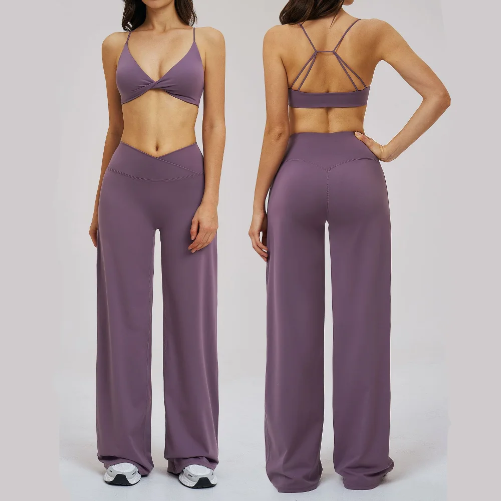 Two Piece Sports Set Yoga Set Tracksuits Women Gym Clothes Sport Bra Fitness Workout Flared Legging Fitness Athletic Underwear