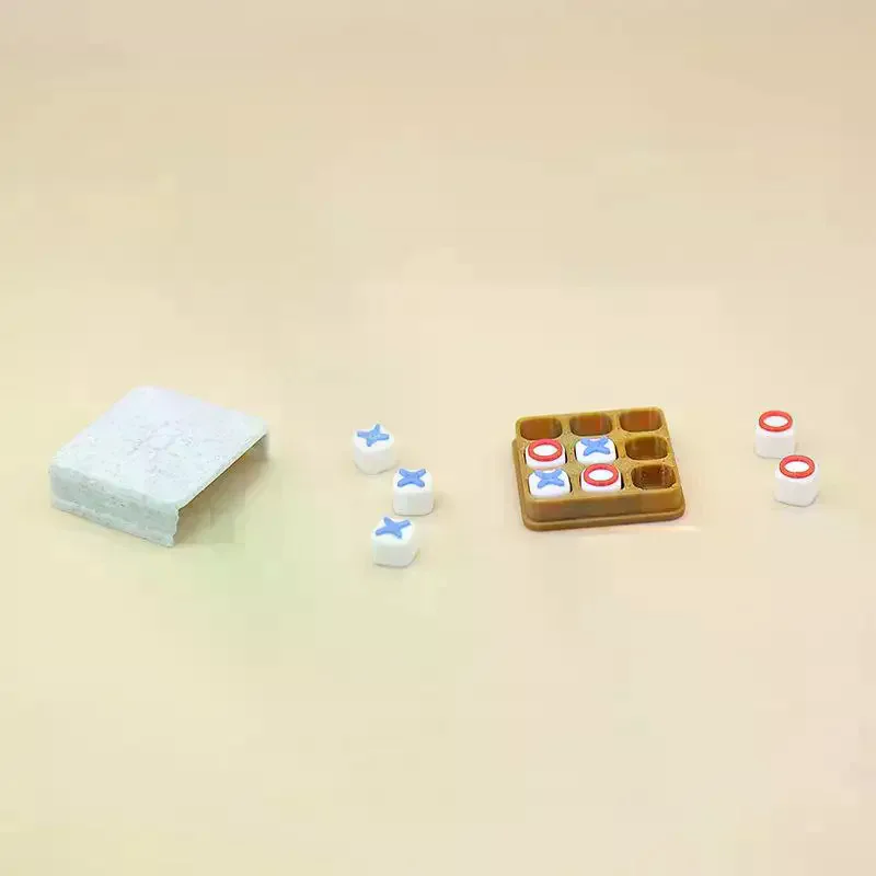 Dollhouse Mini Tic Tac Toe Set, Realistic X O Board Game, Dollhouse Scene Accessory For Pretend Play & Photography Props