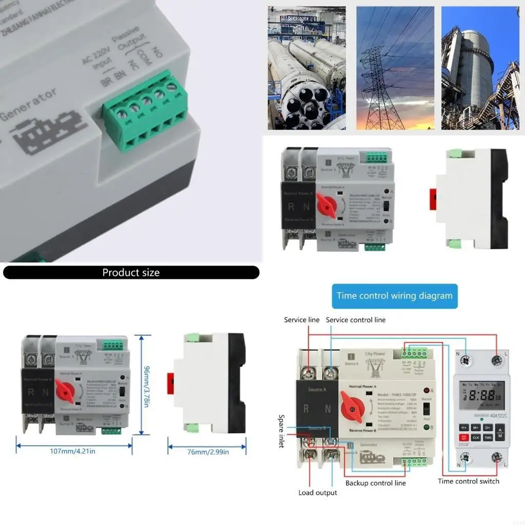 

581E Electrical Selector Switches 2P 100A Automatic Transfer Switches Generator Changeover Switches for Emergency Power Enduring