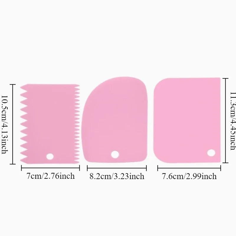 3pcs/set Baking dough cutting scraper Baking cream scraper Thickened cake cream plastic scraper Baking tool
