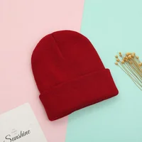 Dad Mother Kids Baby Hats for Girl Boy Newborn Beanie Infant Candy Color Winter Autumn Family Warm Knitted Parent Children Hat 4