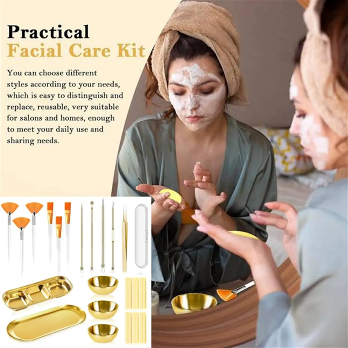 PHONE&GEAR 28PCS Gold Esthetician Supplies Kit Blackhead Remover Comedone Extractor Set for Pore Cleansing Skin Care