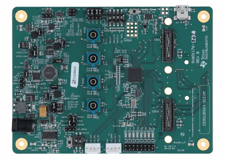 DS90UB964-Q1EVMDevelopment Boord Fpd-Link Iii Camera Hub Deserializer Evaluatie