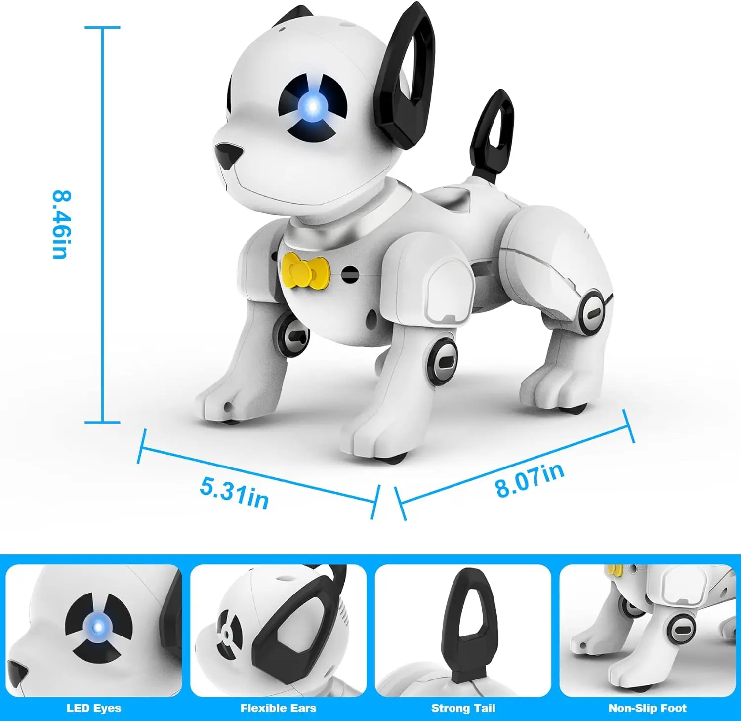 Controle remoto Robô Cão, Programável Inteligente Interativo Stunt Robot Dog, Stunt Walking Dancing Gift Brinquedos para Crianças