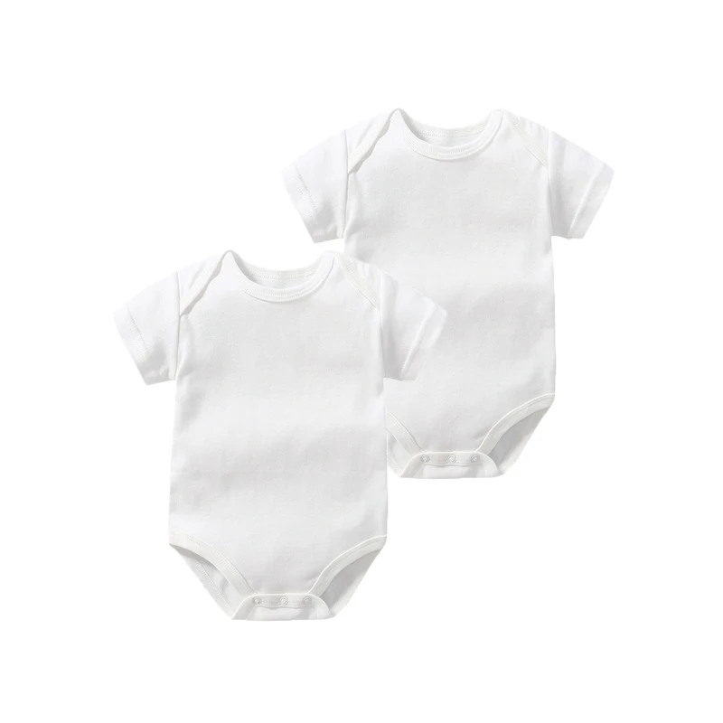 

Summer Baby Clothing 2Pcs/Sets Cotton Bodysuit for Boys Girls 0-24 Months Short Sleeves Solid Color Comfortable Fabric Newborn
